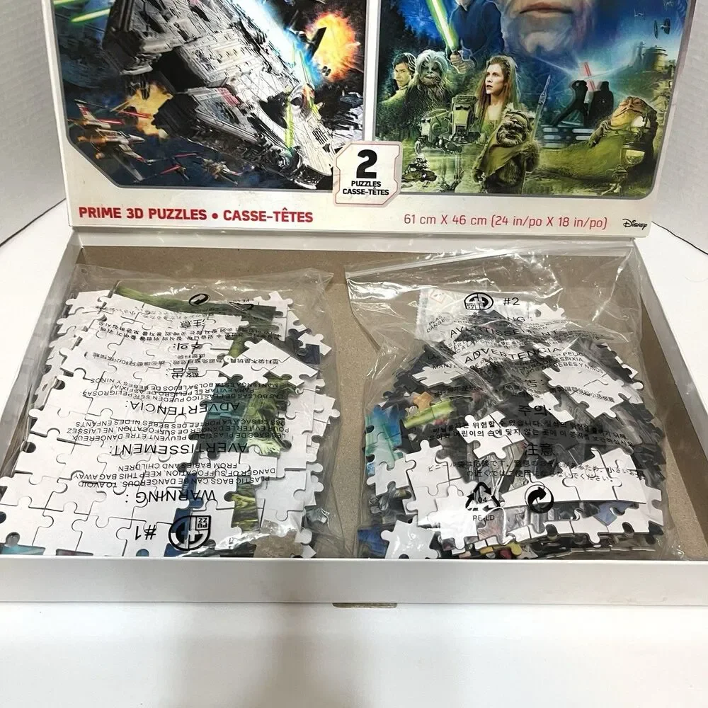 Star Wars Prime 3D Puzzle 2 Pack 500 Pieces Each Disney 1000 Pieces Total